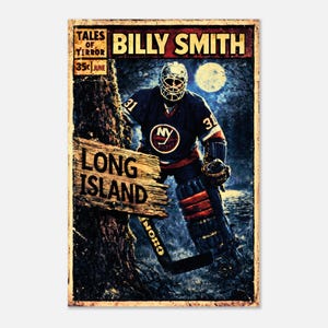 Billy Smith New York Islanders vintage art Classic Semi-Glossy Paper Poster