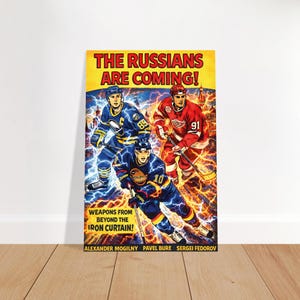 NHL Russian Superstars Aluminum Art Print: Mogilny, Bure, Fedorov Hockey Legends Decor | Unique Sports Gift