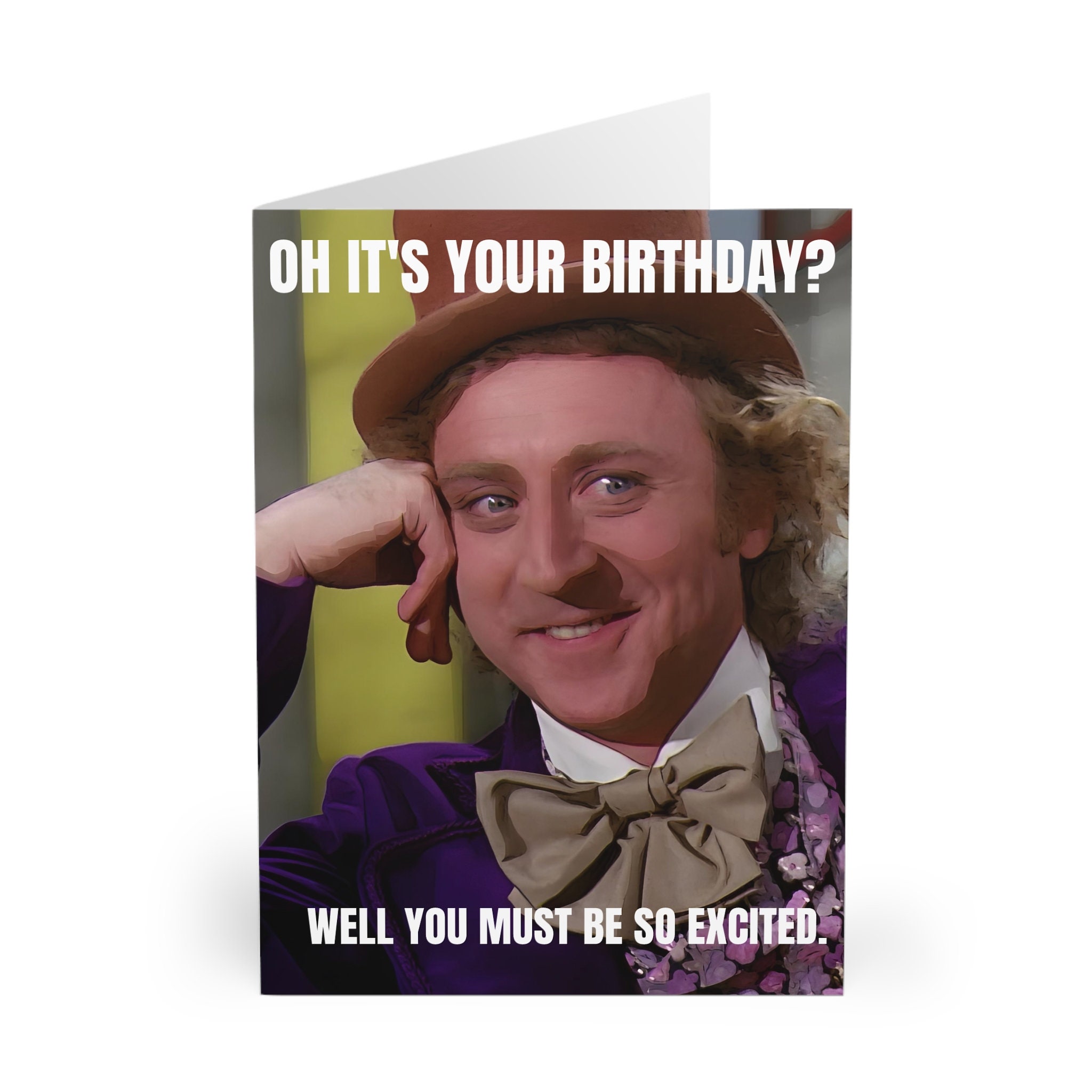 Willy Wonka Birthday Card. Willy Wonka Greetings Cards. - Etsy