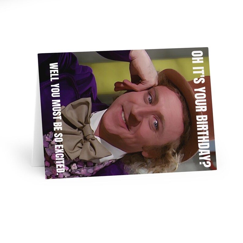 Willy Wonka Birthday Card. Willy Wonka Greetings Cards. - Etsy
