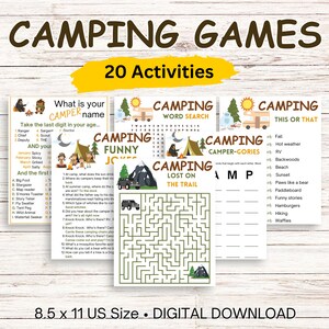 Kids Camping Games Printable, Camping Games Bundle, Camp Games, Camping Activities, Kids Camping Printable, Campfire Games, Youth Group Game