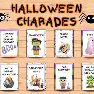 Halloween Charades, Halloween Party Games, Charades Printable, Kids Halloween Activity, Costume Party Game, Printable Halloween Games