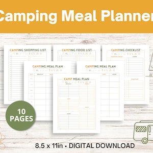 Camping Meal Planner, Camping Meal Planning, Family Camping, Camping Checklist, Camping Meal Prep, Camp Cooking Supplies, Camping Menu