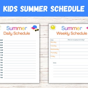 Kids Summer Schedule