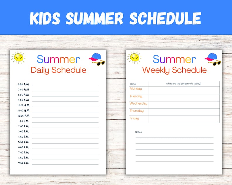 Kids Summer Schedule