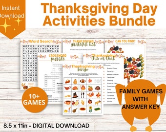 Thanksgiving Day Activities Bundle