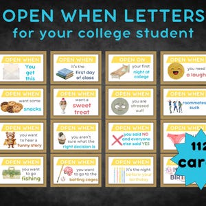 Cartas de sobres abiertos para estudiantes universitarios que se van de viaje Regalo abierto cuando Regalo para estudiantes universitarios Regalo de larga distancia Regalo abierto cuando Hijo Regalo para hija