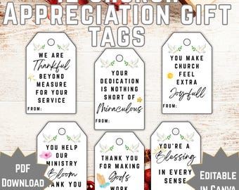 Children's Church Ministry Appreciation Tag Church Volunteers Thank you Tag Bible School Christian Teacher Sunday School Gift Church Staff