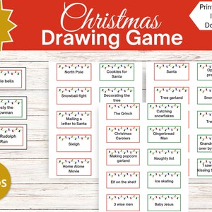 Jeu de dessin de Noël, Jeu de cartes de Noël, Jeux de Noël en famille, Jeux de Noël à imprimer, Jeux de Noël en famille