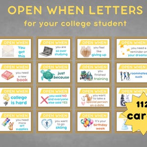 Cartas de sobres abiertos para estudiantes universitarios que se van de viaje Regalo abierto cuando Regalo para estudiantes universitarios Regalo de larga distancia Regalo abierto cuando Hijo Regalo para hija