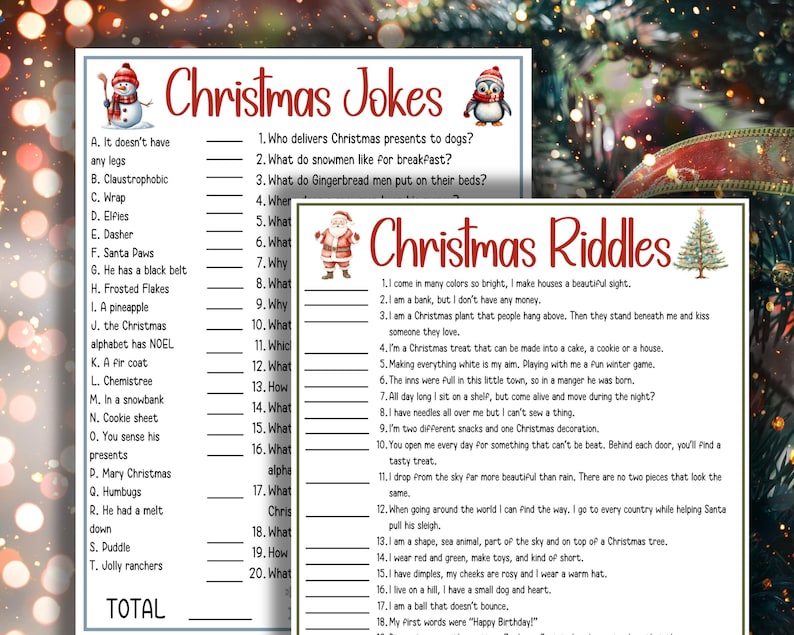 Christmas Riddles Game, Christmas Jokes for Kids, Christmas Trivia