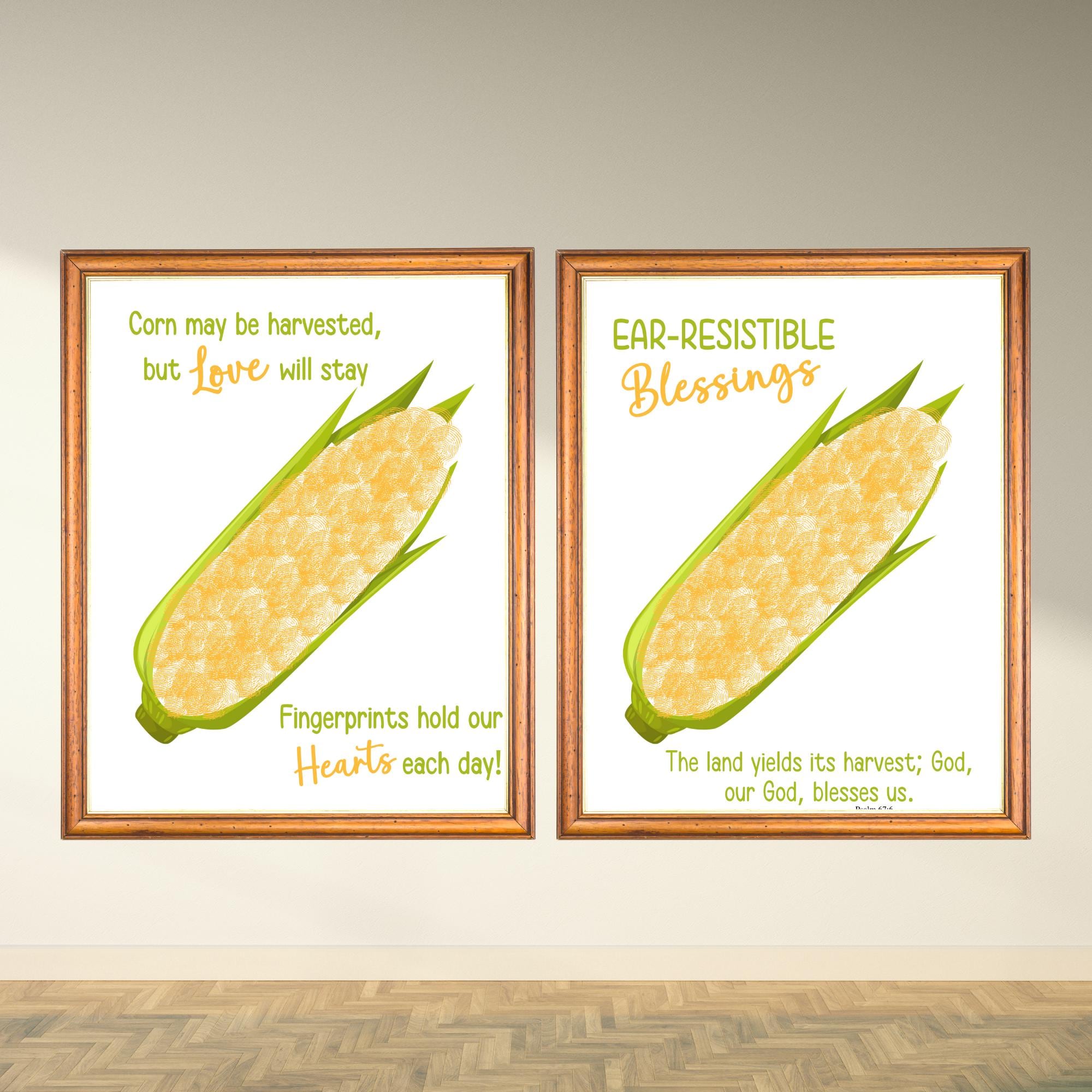 Fall Fingerprint Corn Craft Keepsake Printable Autumn Poem Preschool…