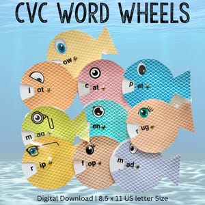 Word Wheel CVC Words Phonics Learning To Read CVC Word Cards Homeschool Learn To Read Printables Resource Preschool Kindergarten Reading