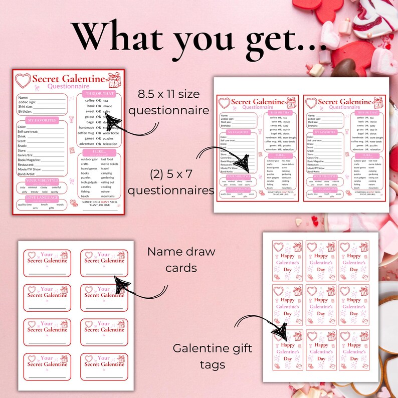Galentine Gift Exchange Secret Valentine Gift Questionnaire All About ...