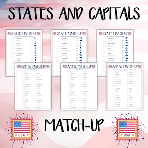 Homeschooling Geography States and Capitals Unit Study Homeschool Lesson US States Capitals Activity Practice Printable Learning Game