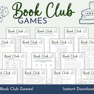 Book Club Games for Icebreaker Book Club Discussion Host Book Club Kit for Reading Club Book Review Book Club Activity for Library Book Club