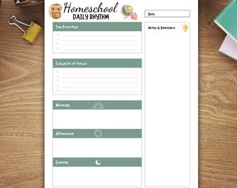 Homeschool Daily Rhythm Chart Unschooling Student To Do List Homeschool Rhythm Planner Unschool Kid Daily Schedule Morning Loop Resource