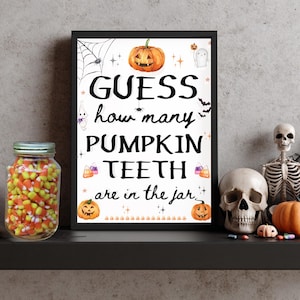 Guess How Many Candy Corn Guessing Game Classroom Halloween Party Game Halloween Candy Office Party Game Pumpkin Teeth How Many In The Jar