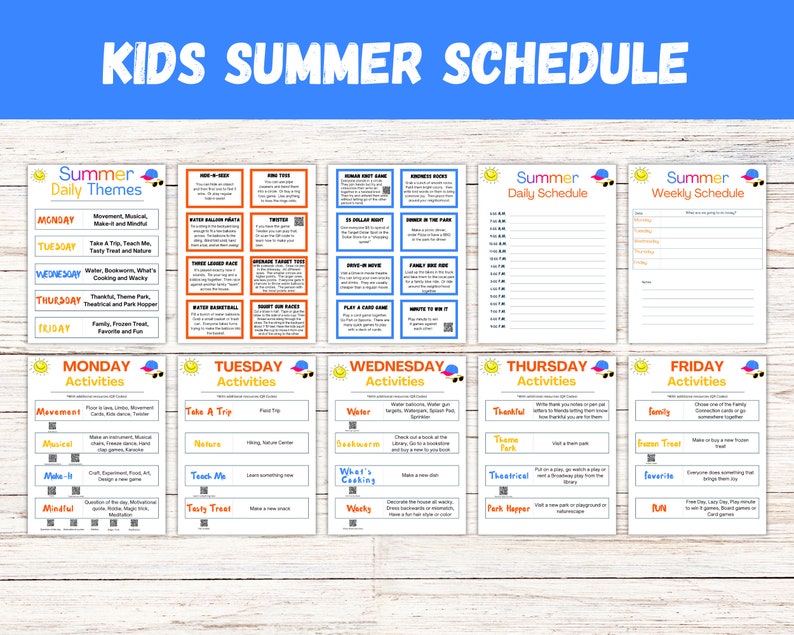 Kids Summer Schedule