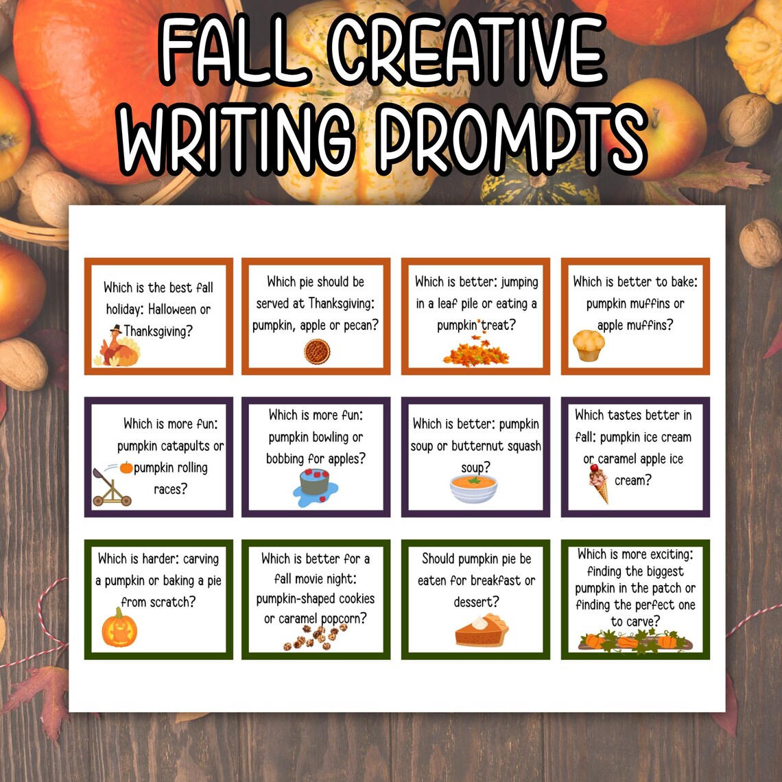 Homeschool Writing Prompts Homeschooler Resource Fall Would You Rather ...