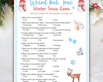 Leuke weetjes Winter Trivia-spel Feestfeestje Kerstfeestje Kinderen Winterklasse Feestspellen Kantoor Ijsbrekerspellen Kerstfeest Raar maar waar trivia