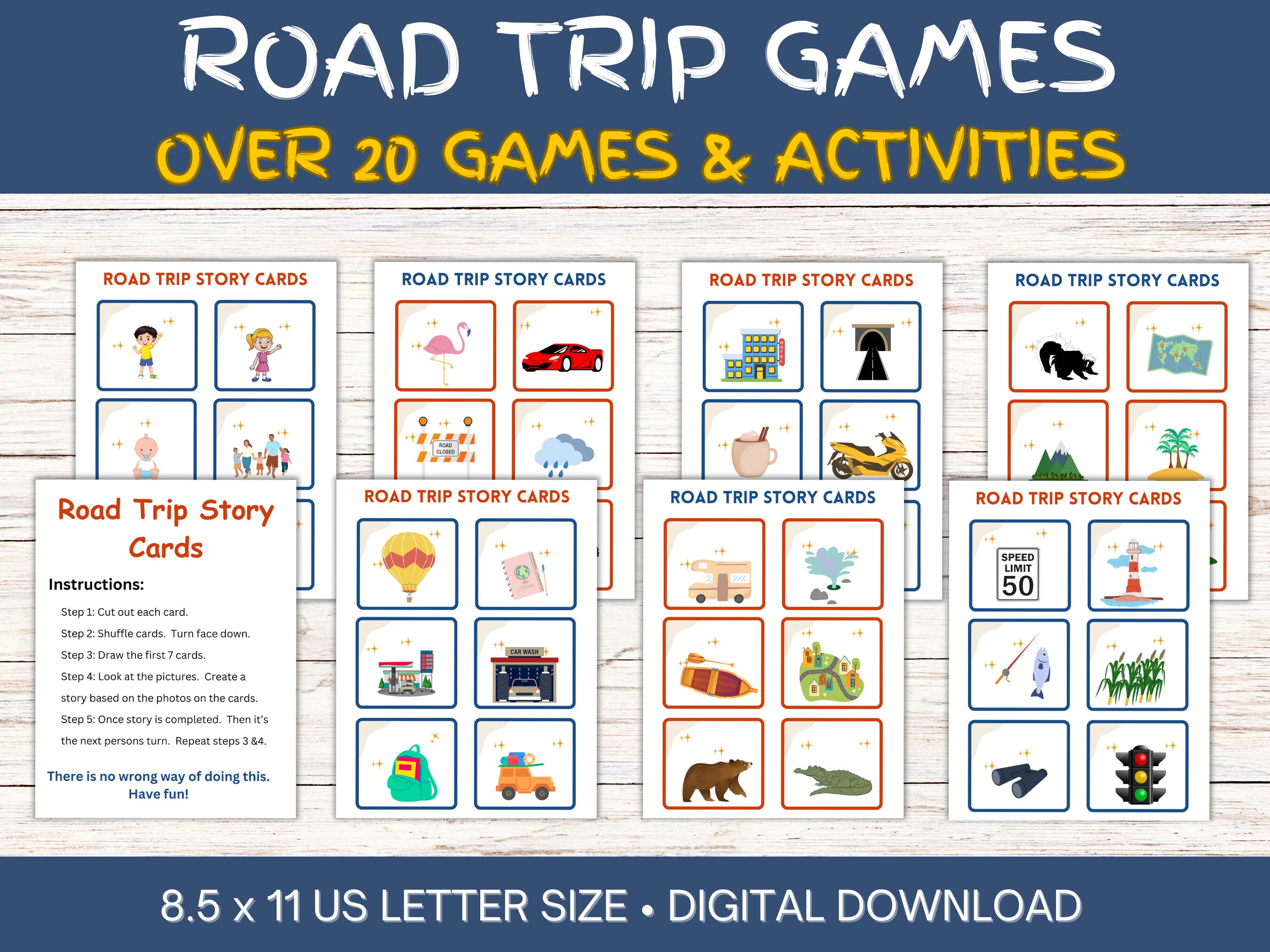 Road Trip Games for Kids, Printable Road Trip Games, Family Road Trip