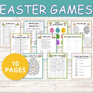 Easter Party Games Bundle Easter Games For Easter Kids Activities Easter Trivia Quiz Easter Family Games Easter Printable Classroom Games