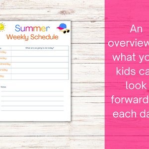Kids Summer Schedule