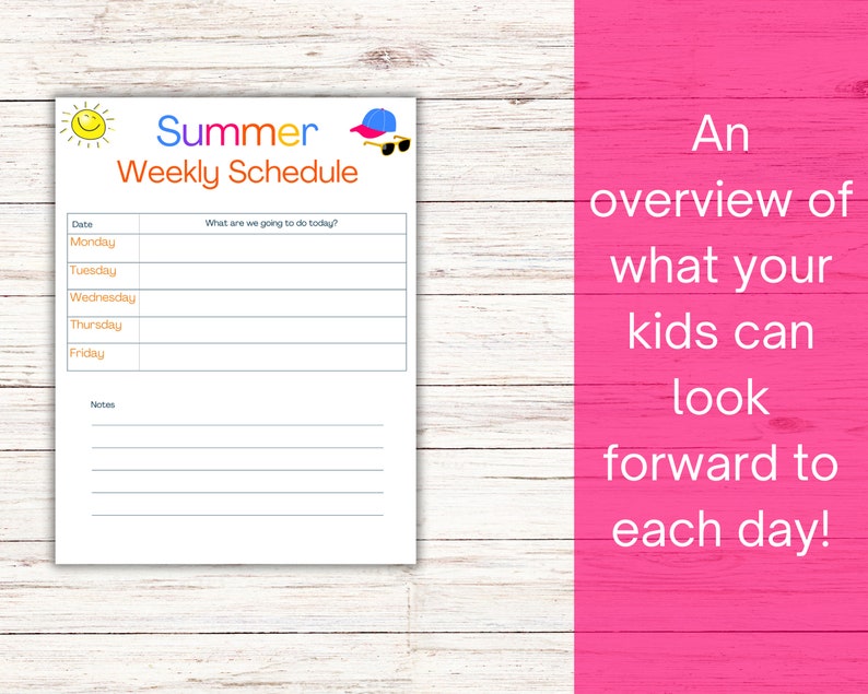 Kids Summer Schedule