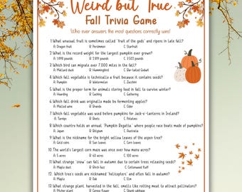 Leuke weetjes herfst herfst trivia-spel Friendsgiving trivia voor volwassenen herfst herfst feestspellen Office Icebreaker-spellen Leuke weetjes herfst trivia-spel