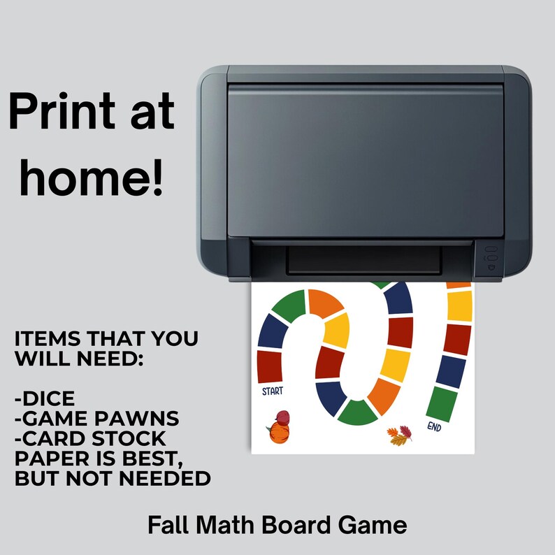 Printable Math Board Game Homeschool Math Resource Fraction Game ...