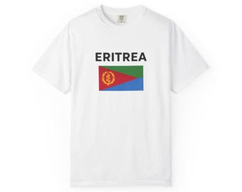Eritrea Flag T-Shirt, Unisex Garment-Dyed Tee, Casualwear, Travel Souvenir, Gift for Eritrean Heritage Celebrations, KodeAfrique Apparel