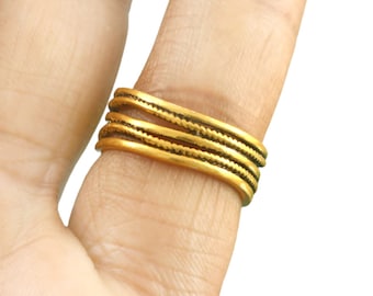 Thumb Weaved Layered Ring-Silver Multi Layer Ring-Christmas Gift For Her-Thick Adjustable Ring-Chunky Boho Dainty Ring-Jewelry For Woman
