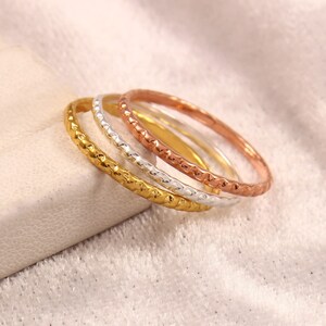 Anel com contas completas, preenchido com ouro, preenchido com ouro rosa, prata esterlina,