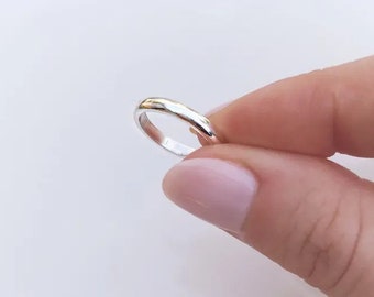 Pinky-Ring | Midi-Ring | Dünner Stapelring | 2,3 mm | 925er Sterlingsilber | Handgefertigt | Stapelbare Ringe | Siegelring