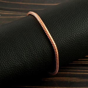 Handmade Dainty Stacking Copper Bangle Bracelet, Unique Christmas Gifts For Women Men Him Her Girl, Anxiety And Arthritis Healing Jewelry
