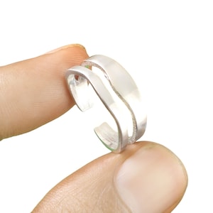 Silver Double Layer Thumb Ring-Stackable Thick Open Adjustable Ring-Christmas Gift For Her-Layered Band Ring-Signet Ring-Mothers Day Present