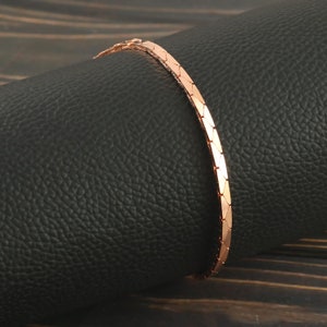 Thick Copper Bangle With Letter Number Symbol Engraving Bracelet Adjustable | Personalized Bracelet | Anniversary Gift | Birthday Gift