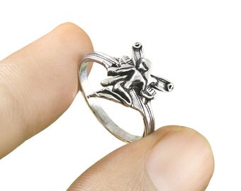 Vintage Sterling Silver Mermaid Adjustable Ring