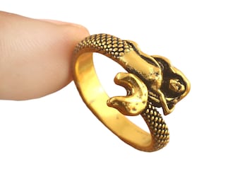 Vintage Sterling Silver Mermaid Adjustable Ring
