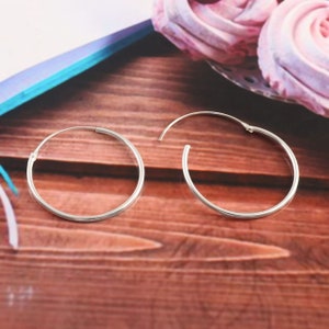 Endless Thin Hoop Earrings By Caitlyn Minimalist Silver & Gold Hoops Minimalist Jewelry for your Everyday Stack image 3
