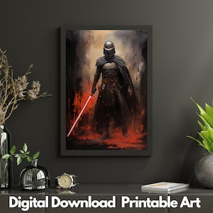 Póster de lujo, impresión, arte profesional, descarga digital - GrayDarth Knight