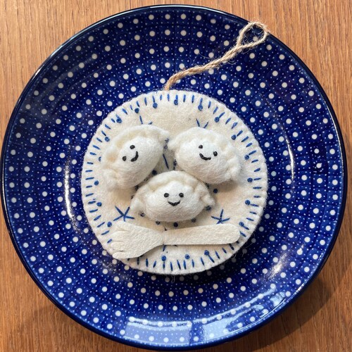 Assiette en poterie polonaise d'ornement Pierogi