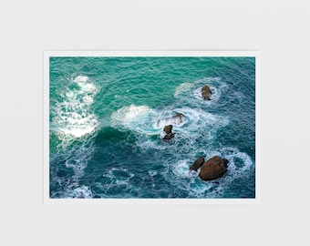 Cabo de Roca, Atlantic Ocean Photography Print, Fine Art, Travel Photography, Blue Water, Home Decor | A4 size