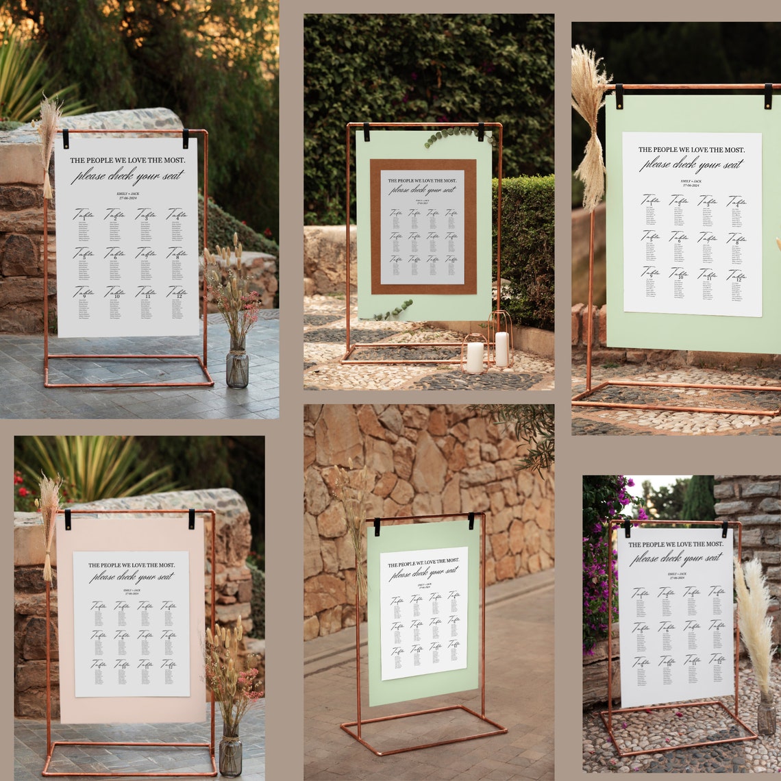 Custom Wedding TABLE SETTING CHART, Editable Alphabetical Seating ...