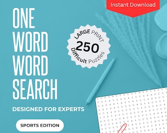 Difficult Word Search Puzzles - Sports Edition - 250 Large Print Printable Puzzles
