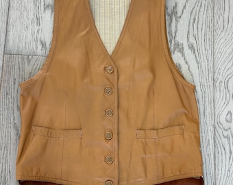 Vintage 1980s Giorgio Armani leather vest