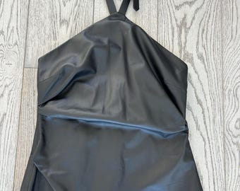 Lecile Buckled-Halterneck Leather Top