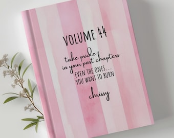 Personalized Pink Striped Journal: Quote Diary Notebook