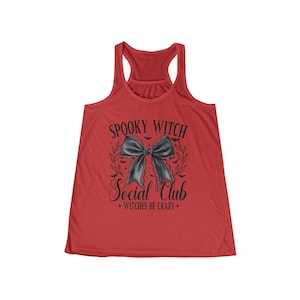 Spooky Witch Racerback Tank, Halloween Shirt, Witchy Apparel, Social Club Top, Gift for Witches, Fall Fashion